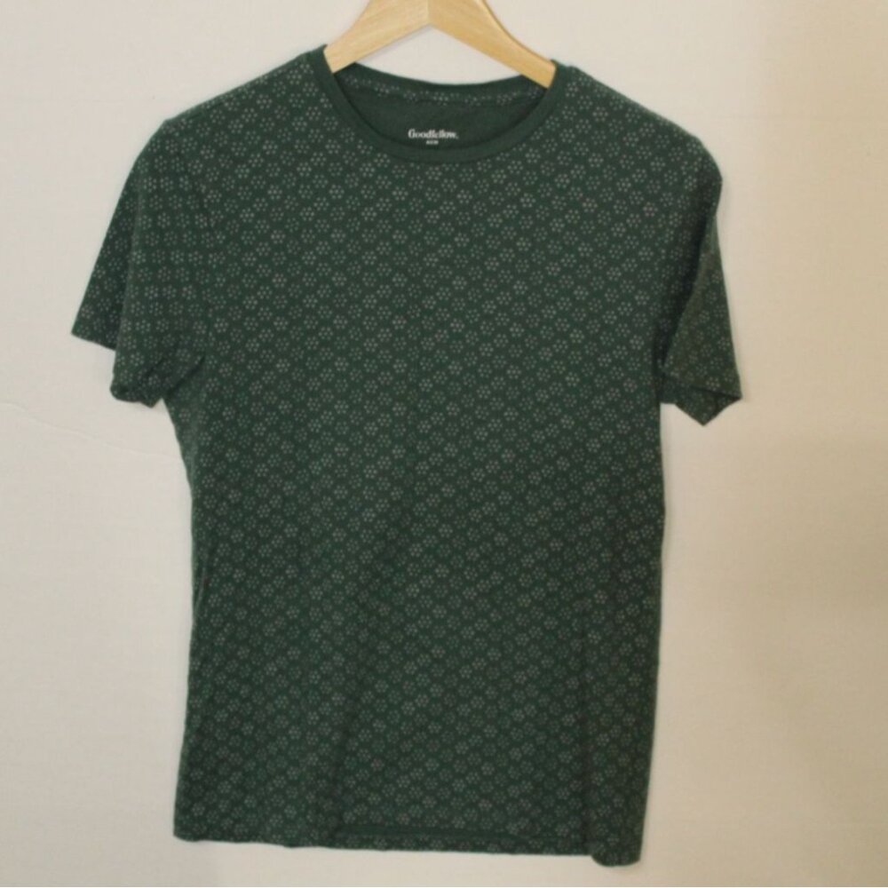 Goodfellow Men's‎ Standard T-shirt Green Patterned Size Small